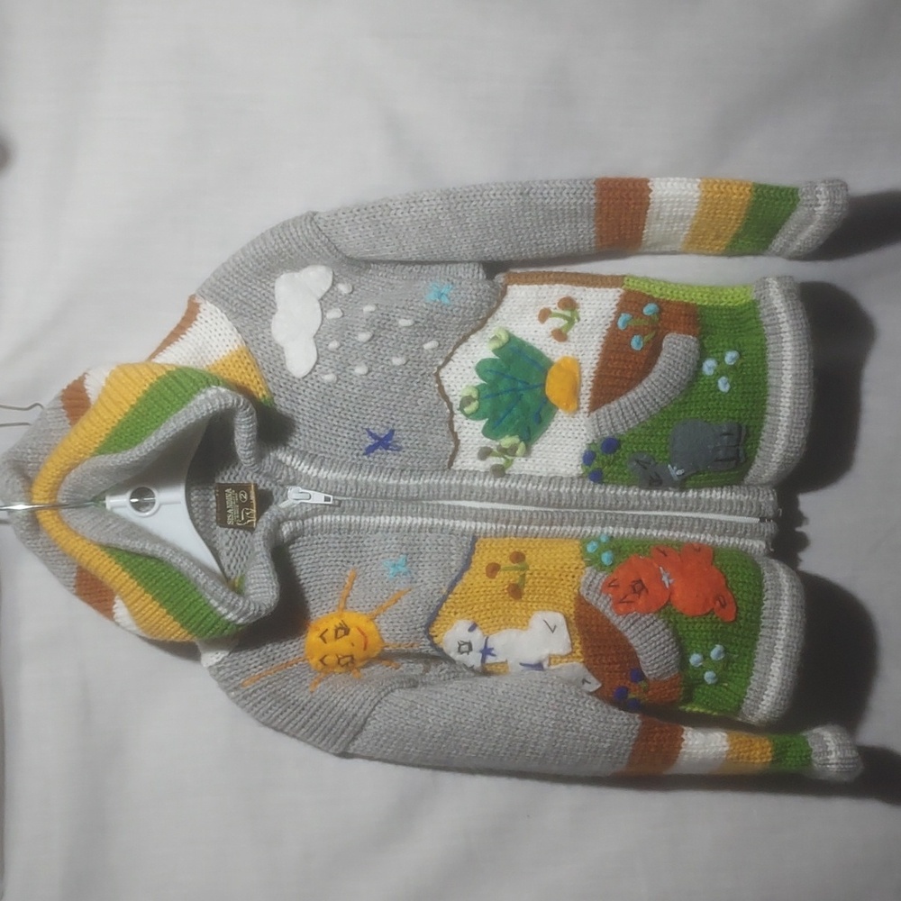 Sisandina handmade Wool‎ unisex children's sweater size 2 made in Peru